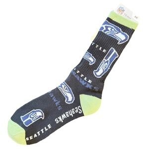 Seattle Seahawks All Over NFL Team Crew Socks Men's Large NWT